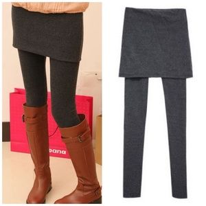One piece skirt leggings combo - grey